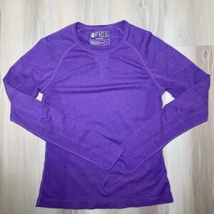Figs Salta Seamless Longsleeve Underscrub Womens M Purple Performance Medical